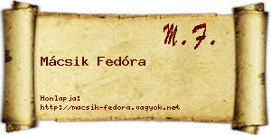 Mácsik Fedóra névjegykártya