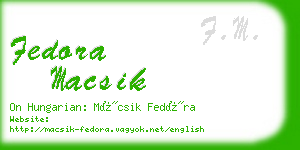 fedora macsik business card